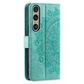 Sony Xperia 1 VII Mandala Series Etui med Pung - Grøn