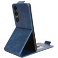 Sony Xperia 1 VII lodret flip-etui med stativ - mørkeblå
