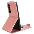 Sony Xperia 1 VII lodret flip-etui med stativ - rosaguld