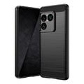 Sony Xperia 1 VIII Børstet TPU Cover - Karbonfiber - Sort