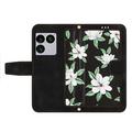 Sony Xperia 1 VIII Blomstret pung etui med kortholdere - Sort