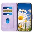 Sony Xperia 1 VIII Blomstret pung etui med kortholdere - lyslilla
