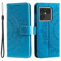 Sony Xperia 1 VIII Mandala Etui med Pung med håndledsrem - Blå