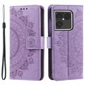 Sony Xperia 1 VIII Mandala Etui med Pung med håndledsrem - Lilla