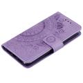 Sony Xperia 1 VIII Mandala Etui med Pung med håndledsrem - Lilla