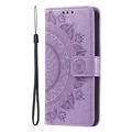 Sony Xperia 1 VIII Mandala Etui med Pung med håndledsrem - Lilla