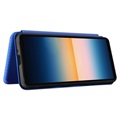 Sony Xperia 10 III, Xperia 10 III Lite Flip Cover - Karbonfiber - Blå