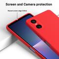 Sony Xperia 10 VI Liquid Silikone Cover med Strop - Rød