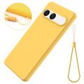 Sony Xperia 10 VII Flydende silikone cover med håndrem - gul