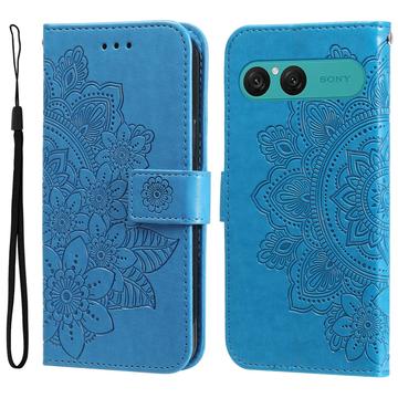 Sony Xperia 10 VII Mandala Series Etui med Pung - Blå