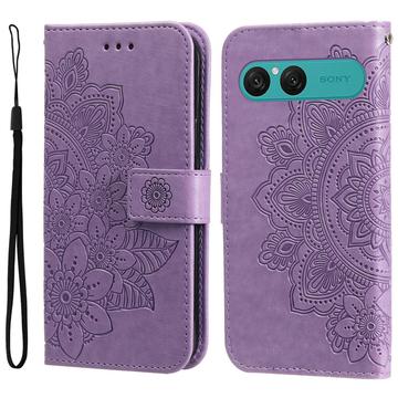 Sony Xperia 10 VII Mandala Series Etui med Pung - Lilla