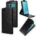 Sony Xperia 10 VIII lodret flip-etui med stativ - sort