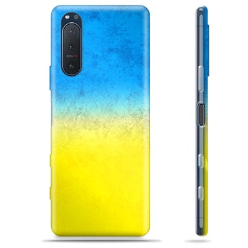 Sony Xperia 5 II TPU Cover Ukrainsk Flag - Tofarvet
