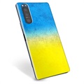 Sony Xperia 5 II TPU Cover Ukrainsk Flag - Tofarvet