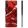 Sony Xperia L4 TPU Cover - Rød Marmor
