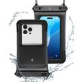 Spigen A611P Universal vandtæt flydende etui - IPX8/30m, 2-pak - mat sort