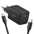 Spigen EE451EU Essential 45W GaN Pro USB-C-vægoplader med 100W USB-C-kabel