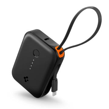 Spigen Essential EA3010BT Powerbank 10000mAh med USB-C-kabel - Sort