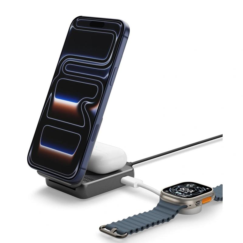 Caricabatterie Auto Spigen Essential MagFit Qi2 15W – Supporto Magnetico N52 Con LED RGB E Cavo USB-C Incluso