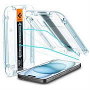 iPhone 15 Plus Spigen Glas.tR Ez Fit Hærdet Glas Skærmbeskyttelse - 2 Stk.