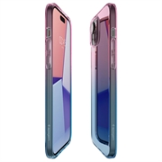 iPhone 15 Spigen Liquid Crystal TPU Cover - Pink / Blå