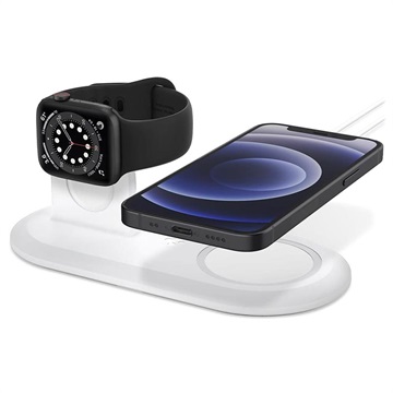 Spigen MagFit Duo Opladnings Dock til Apple MagSafe, Apple Watch