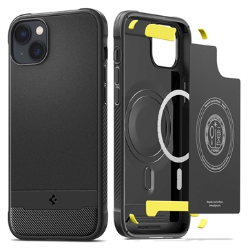 Spigen Rugged Armor Mag iPhone 14 TPU Cover - Sort