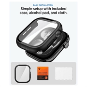 Apple Watch 10/11 Spigen Thin Fit 360-etui med skærmbeskytter - 46mm - sort
