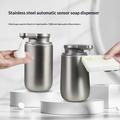 Automatisk sæbedispenser i rustfrit stål, 350ml - grå