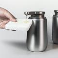 Automatisk sæbedispenser i rustfrit stål, 350ml - grå
