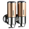 Shampoo/sæbedispenser med dobbelt hoved i rustfrit stål - 2x500ml - Guld