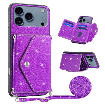 iPhone 17 Pro Max Stardust Cover med Kortholder - Lilla