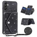 Samsung Galaxy S25/S24 Stardust Cover med Kortholder - Sort