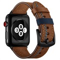 Apple Watch Series 7/SE/6/5/4/3/2/1 Stitched Læderrem - 41mm/40mm/38mm - Brun