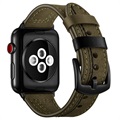 Apple Watch Series SE/6/5/4/3/2/1 Stitched Læderrem - 38mm, 40mm - Grøn