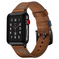 Apple Watch Series Ultra 2/Ultra/9/8/SE (2022)/7/SE/6/5/4/3/2/1 Stitched Læderrem - 49mm/45mm/44mm/42mm - Brun
