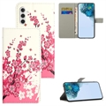 Samsung Galaxy A34 5G Style Series Pung Taske - Pink Blomster