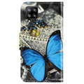 Style Series Samsung Galaxy A42 5G Cover med Kortholder - Blå Sommerfugl