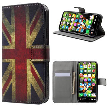 Style Series iPhone X / iPhone XS Flip Taske med Plads til Kort - Union Jack