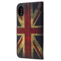 Style Series iPhone X / iPhone XS Flip Taske med Plads til Kort - Union Jack