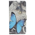 Style Series iPhone 11 Pro Cover med Kortholder - Blå Sommerfugl