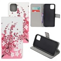 Style Series iPhone 11 Pro Cover med Kortholder - Pink Blomster