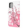 Style Series iPhone 13 Mini Pung Taske - Pink Blomster