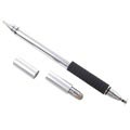 Stilfuld 3-i-1 Multifunktionel Stylus Pen & Kuglepen - Sølv