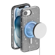 iPhone 16e Stylish Glitter Series Hybrid Cover - MagSafe kompatibel - Sort