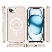 iPhone 16e Stylish Glitter Series Hybrid Cover - MagSafe kompatibel - Guld