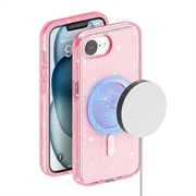 iPhone 16e Stylish Glitter Series Hybrid Cover - MagSafe kompatibel - Pink
