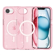 iPhone 16e Stylish Glitter Series Hybrid Cover - MagSafe kompatibel - Pink