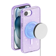 iPhone 16e Stylish Glitter Series Hybrid Cover - MagSafe kompatibel - Lilla