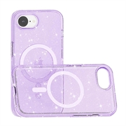 iPhone 16e Stylish Glitter Series Hybrid Cover - MagSafe kompatibel - Lilla